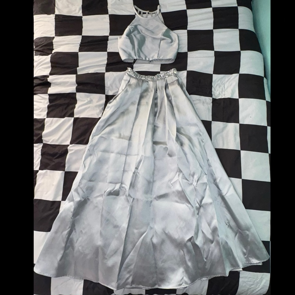 Silver prom dress